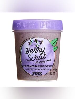 VS PINK Limited Edition Berry Scrub Blueberry Scrubby Smoothie Wash 10 Oz NEW